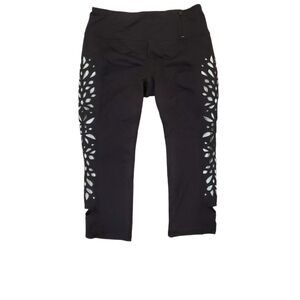Calia Carrie Underwood Womens Leggings Cropped Cut Out Black‎ Medium